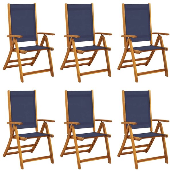 vidaXL Chaises pliables de jardin lot de 6 bois d'acacia et textilène