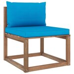 vidaXL Salon palette de jardin 5 Pièces et coussins Bois de pin imprégné