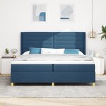 Lit ressort vidaXL avec matelas et LED bleues 200x200 cm en tissu