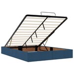 vidaXL Cadre de lit ottoman sans matelas bleu 140x200 cm tissu