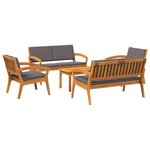 vidaXL Ensemble Bistro 5 pièces avec coussins en bois d'acacia