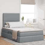 vidaXL Lit avec rangement et matelas Gris clair 120 x 190 cm tissu