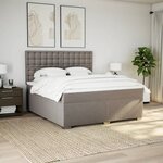 vidaXL Sommier à lattes de lit avec matelas Taupe 180x200 cm Tissu