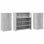 vidaXL Bureau de réception sonoma gris 200x50x103 5 cm bois ingénierie