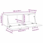 vidaXL Meuble mural Chêne noir 100 x 36.5 x 35 cm Bois d'ingénierie