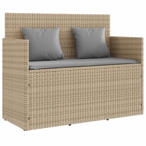 vidaXL Banc de jardin avec coussins beige résine tressée