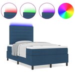 vidaXL Lit à ressorts avec matelas Bleu 120 x 190 cm tissu