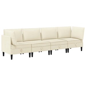 vidaXL Ensemble de meubles pour le salon 4 Pièces Crème Tissu