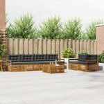 vidaXL Ensemble de canapés d'extérieur 7 Pièces Naturel et Anthracite
