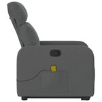 vidaXL Fauteuil de massage inclinable Gris foncé Tissu