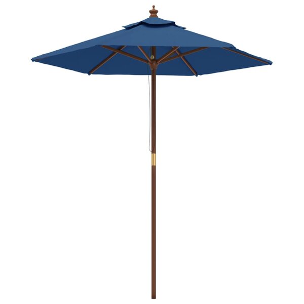 vidaXL Parasol de jardin avec mât en bois bleu azuré 196x231 cm