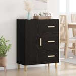 vidaXL Buffet Chêne noir 34 x 69.5 x 90 cm Bois d'ingénierie