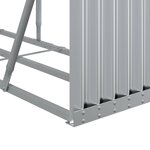 vidaXL Porte-bûches argenté 300x45x100 cm acier galvanisé