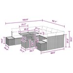 vidaXL Ensemble de canapé de jardin 9 Pièces Noir Poly rotin