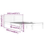 Vidaxl cadre de lit bois de pin massif 140x200 cm