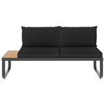 vidaXL Canapés d'angle de jardin 4 Pièces et coussins Aluminium et WPC