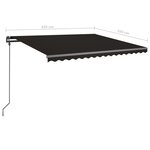 vidaXL Auvent automatique et capteur de vent LED 4 5x3 5 m Anthracite