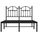 vidaXL Cadre de lit métal sans matelas avec tête de lit noir 120x200cm