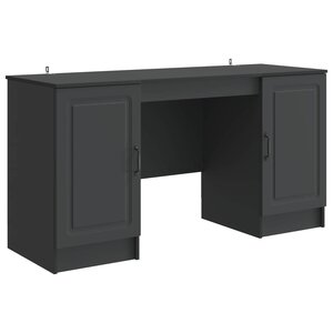 vidaXL Bureau avec étagère Noir 142 5 x 50 x 75 cm Bois d'ingénierie