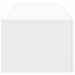 vidaXL Meuble TV mural Montage mural Blanc brillant 98 x 41 x 30 cm