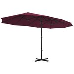 vidaXL Parasol d'extérieur avec mât en aluminium 460 x 270 cm Bordeaux