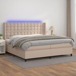 vidaXL Sommier à lattes de lit matelas LED Cappuccino 200x200 cm