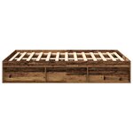 vidaXL Cadre de lit sans matelas vieux bois 120x200 cm bois ingénierie