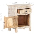 vidaXL Table de chevet 40x30x50 cm Bois d'acacia brut