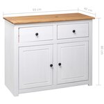 vidaXL Buffet Blanc 93x40x80 cm Pin Gamme Panama