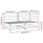 vidaXL Canapé de jardin 2 places cire marron bois pin massif