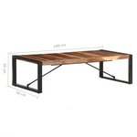 vidaXL Table basse 140x70x40 cm Bois solide