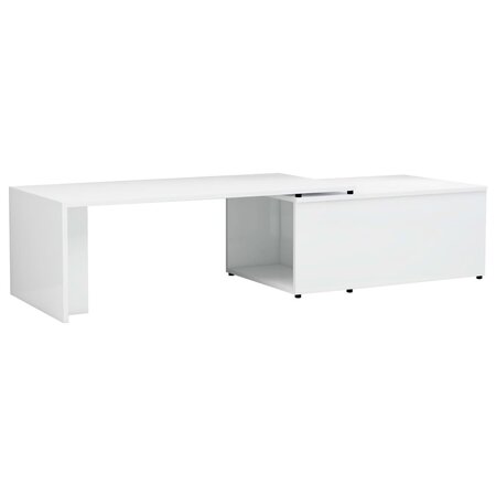 vidaXL Table basse Blanc brillant 150x50x35 cm Aggloméré