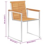 vidaXL Chaises de jardin avec coussins lot de 2 Teck solide et acier