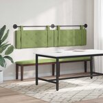 vidaXL Tête de lit suspendue Avec lumière LED Vert clair Velours