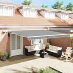 vidaXL Auvent avec Blanc 5 × 3 5 m Métal