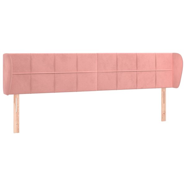 vidaXL Tête de lit avec oreilles Rose 203x23x78/88 cm Velours