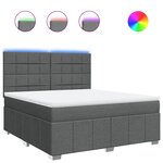 vidaXL Sommier à lattes de lit avec matelas Gris foncé 180x200cm Tissu