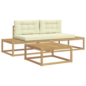 vidaXL Ensemble de canapés d'extérieur Polyester Blanc