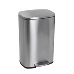 Poubelle de cuisine à pédale admiral argent acier inoxydable 50 l