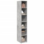 vidaXL Buffet haut gris béton 30x41x185 cm bois d'ingénierie