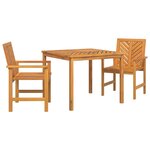 vidaXL Ensemble de salle à manger pour jardin 3 Pièces Marron