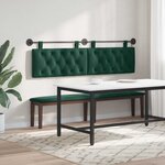 vidaXL Tête de lit suspendue Avec lumière LED Vert foncé Velours