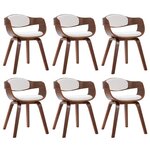 vidaXL Chaises à manger lot de 6 bois courbé et similicuir