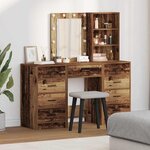 vidaXL Table de Toilette avec tiroir 3 Pièces Marron 40 x 41 x 135 cm