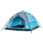 vidaXL Tente de camping à dôme 4 personnes bleu libération rapide