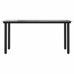 vidaXL Ensemble à manger de jardin et coussins 5 Pièces noir rotin verre