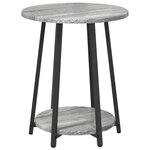 Table d'appoint vidaXL 2 pièces Gris Sonoma en bois d'ingénierie et métal