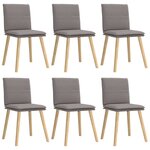 vidaXL Chaises à manger lot de 6 taupe tissu