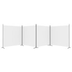 vidaXL Cloison de séparation 4 panneaux Blanc 698x180 cm Tissu