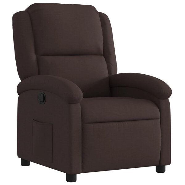 vidaXL Fauteuil inclinable Marron foncé Tissu